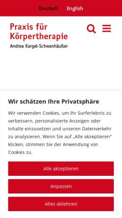 Vorschau der mobilen Webseite www.praxis-schwanhaeusser.de, Schwanhäußer, Andrea