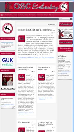 Vorschau der mobilen Webseite www.osc-berlin-eishockey.de, Eishockey und Inlinehockey im Olympischen Sport Club (OSC)