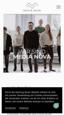 Vorschau der mobilen Webseite www.media-nova.com, Media Nova GmbH