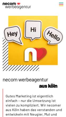 Vorschau der mobilen Webseite www.necom.de, Necom Werbeagentur