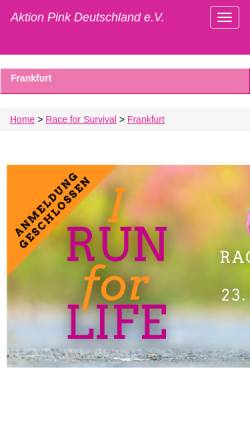 Vorschau der mobilen Webseite www.raceforthecure.de, Race for the Cure