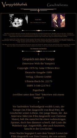 Vorschau der mobilen Webseite www.vampyrbibliothek.de, Vampyrbibliothek
