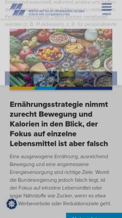 Vorschau der mobilen Webseite www.zuckerwirtschaft.de, WVZ