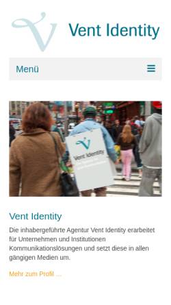 Vorschau der mobilen Webseite vent.ch, Vent Identity