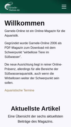 Vorschau der mobilen Webseite www.garnele-online.de, Garnele-Online