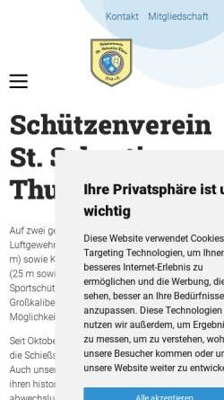 Vorschau der mobilen Webseite www.sebastian-thurn.de, Schützenverein Sankt Sebastian Thurn e.V. 1924