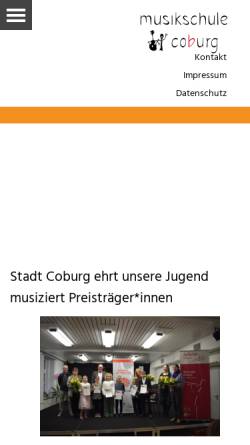Vorschau der mobilen Webseite www.musikschule-coburg.de, Musikschule Coburg