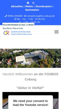Vorschau der mobilen Webseite www.fos-coburg.de, Staatliche Fachoberschule Coburg
