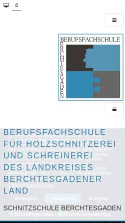 Vorschau der mobilen Webseite www.berufsfachschule-berchtesgaden.de, Berufsfachschule für Schreinerei und Holzschnitzerei des Landkreises Berchtesgadener Land