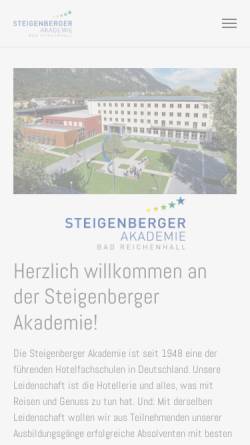 Vorschau der mobilen Webseite www.steigenberger-akademie.de, Steigenberger Akademie Bad Reichenhall