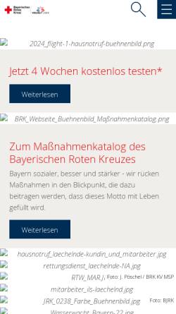 Vorschau der mobilen Webseite www.brk.de, Bayerisches Rotes Kreuz