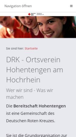 Vorschau der mobilen Webseite www.drk-hohentengen.de, DRK Hohentengen