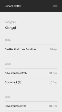 Vorschau der mobilen Webseite schachblaetter.de, Schachblätter: Xiangqi