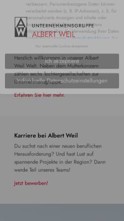 Vorschau der mobilen Webseite www.albertweil.de, Bauunternehmung Albert Weil AG