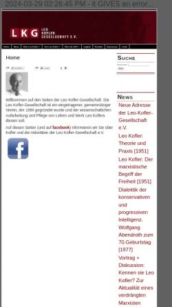 Vorschau der mobilen Webseite www.leo-kofler.de, Leo-Kofler-Gesellschaft