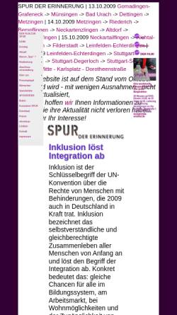Vorschau der mobilen Webseite www.spur-der-erinnerung.de, Spur der Erinnerung