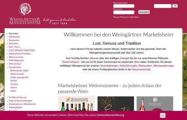 Vorschau von www.markelsheimer-wein.de, Weingärtnergenossenschaft Markelsheim eG