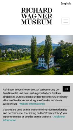 Vorschau der mobilen Webseite www.richard-wagner-museum.ch, Richard Wagner Museum Luzern