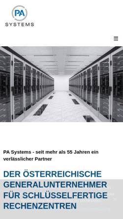 Vorschau der mobilen Webseite www.pa-systems.at, PA Pichlmüller Apparatebau GmbH