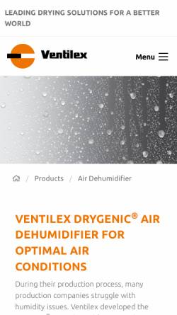 Vorschau der mobilen Webseite www.drygenic.com, Imtech DryGenic