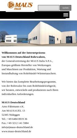 Vorschau der mobilen Webseite www.maus-deutschland.de, Maus Deutschland, Inh. Arno Fährmann