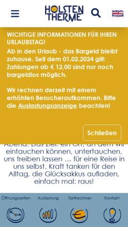 Vorschau der mobilen Webseite www.holstentherme.de, Holstentherme