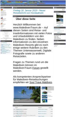Vorschau der mobilen Webseite www.malediventraum.de, MaledivenTraum