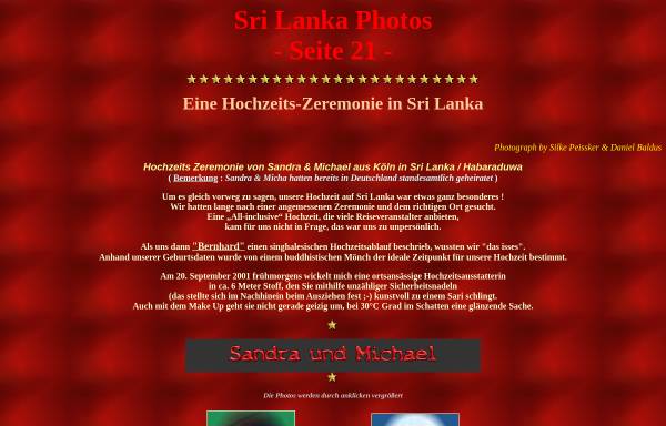 Vorschau von www.asoka.de, Eine Hochzeits-Zeremonie in Sri Lanka [Sandra & Michael Weis]
