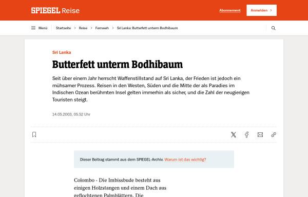 Spiegel Online: Butterfett unterm Bodhibaum