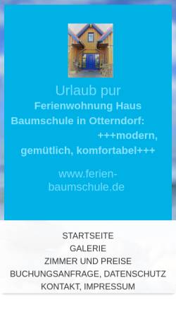 Vorschau der mobilen Webseite www.ferien-baumschule.de, Ferienwohnung, Familie Andersen und Mende