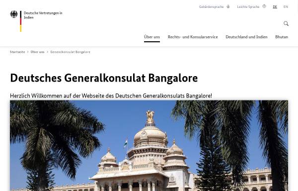 Vorschau von www.bangalore.diplo.de, Deutsches Generalkonsulat