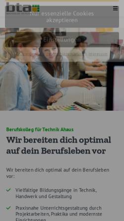 Vorschau der mobilen Webseite bt-ahaus.de, Berufskolleg für Technik Ahaus