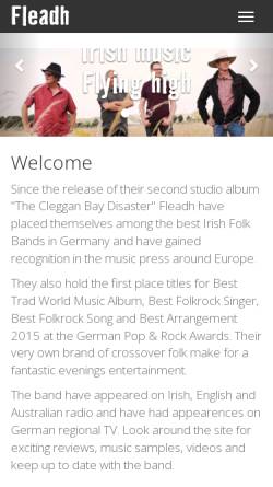 Vorschau der mobilen Webseite www.fleadh.de, Fleadh - Irish Songs'n'Tunes