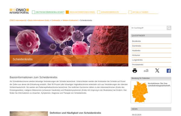 Vorschau von www.krebsgesellschaft.de, Scheidenkrebs, Vaginalkarzinom