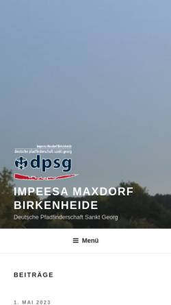 Vorschau der mobilen Webseite www.dpsgmaxdorf.de, DPSG Impeesa Maxdorf/Birkenheide
