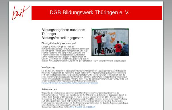 Vorschau von bildungsurlaub-th.de, Initiative Bildungsurlaubgesetz für Thüringen