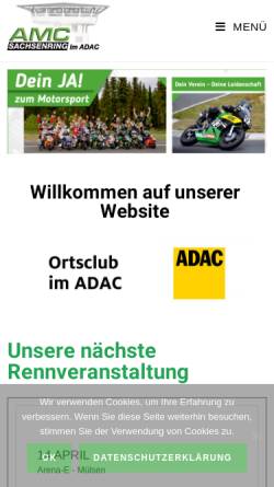 Vorschau der mobilen Webseite www.amc-sachsenring.de, AMC Sachsenring