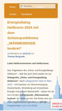Vorschau der mobilen Webseite www.agenda21-heilbronn.de, Lokale Agenda 21 Heilbronn