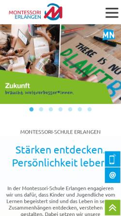 Vorschau der mobilen Webseite www.montessori-erlangen.de, Montessori-Schule Erlangen