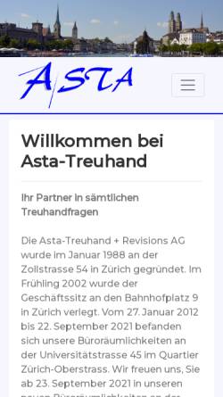 Vorschau der mobilen Webseite www.astatreuhand.ch, ASTA Treuhand & Revisions AG