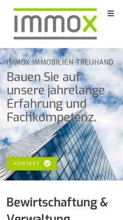 Vorschau der mobilen Webseite www.immox.ch, Immox Immobilien-Treuhand