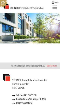 Vorschau der mobilen Webseite www.steinerimmo.ch, Walter Steiner AG