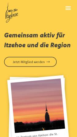 Vorschau der mobilen Webseite www.wirfueritzehoe.de, Wir für Itzehoe e.V. - Stadtmanagement Itzehoe GmbH