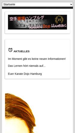 Vorschau der mobilen Webseite www.karateinhamburg.de, Karate-Dojo Hamburg e.V.