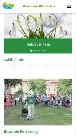 Vorschau der mobilen Webseite www.waldhufen.de, Gemeinde Waldhufen