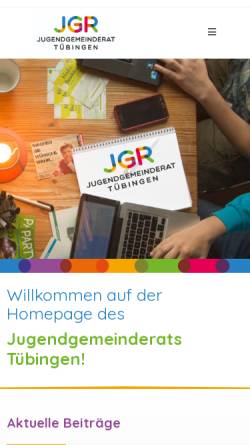 Vorschau der mobilen Webseite www.jgr-tuebingen.de, Jugendgemeinderat Tübingen