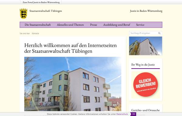 Vorschau von www.statuebingen.de, Staatsanwaltschaft Tübingen