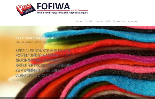 Vorschau von www.fofiwa.de, Folien- und Filzwarenfabrik