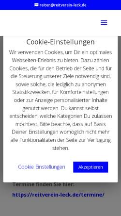 Vorschau der mobilen Webseite reitverein-leck.de, Reit- und Fahrverein Südtondern e.V.