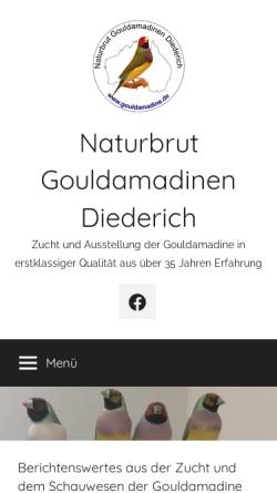 Vorschau der mobilen Webseite www.gouldamadine.de, Die Gouldamadine